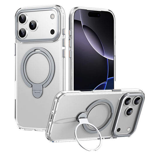 For iPhone 17 Pro Max Phone Case Compatible with MagSafe Kickstand Matte Back Cover - Transparent