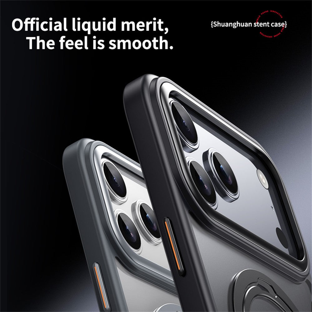 For iPhone 17 Pro Max Phone Case Compatible with MagSafe Kickstand Matte Back Cover - Blue