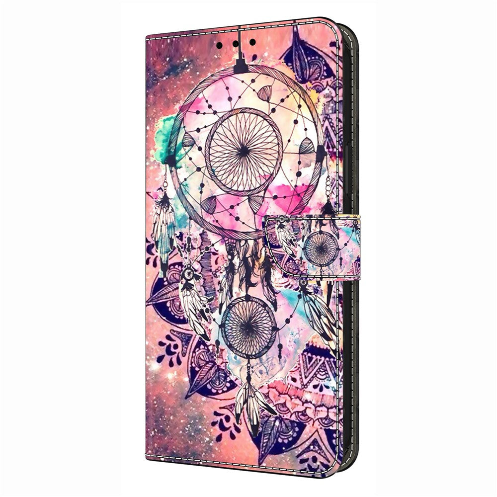 For iPhone 17 Pro Max Wallet Case Pattern Printing Stand Leather Flip Phone Cover - Wind Chime