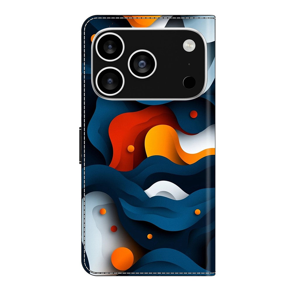 For iPhone 17 Pro Max Case Wallet Stand Pattern Printing PU Leather Flip Phone Cover - Gradient