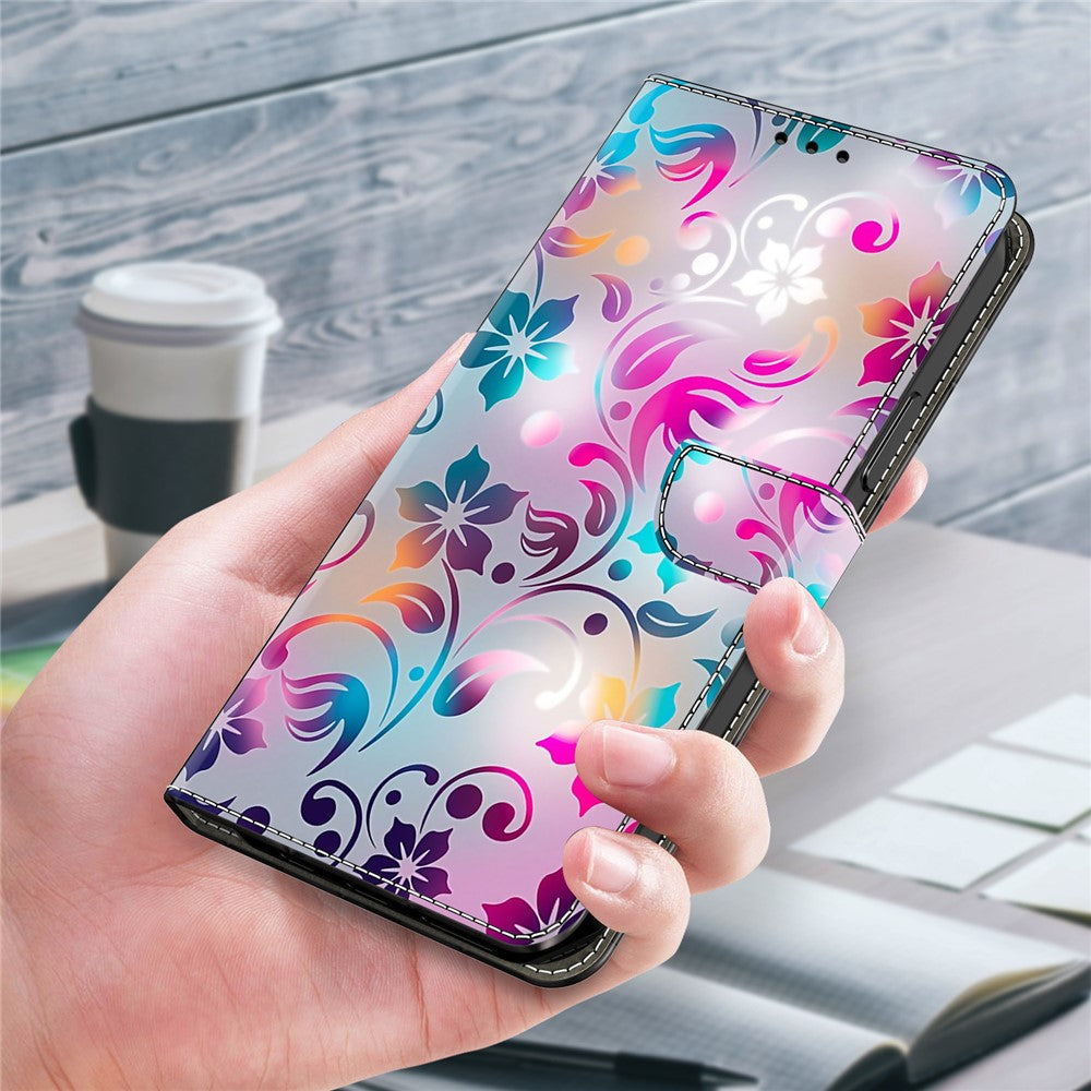 For iPhone 17 Pro Max Case Wallet Stand Pattern Printing PU Leather Flip Phone Cover - Craft Flowers