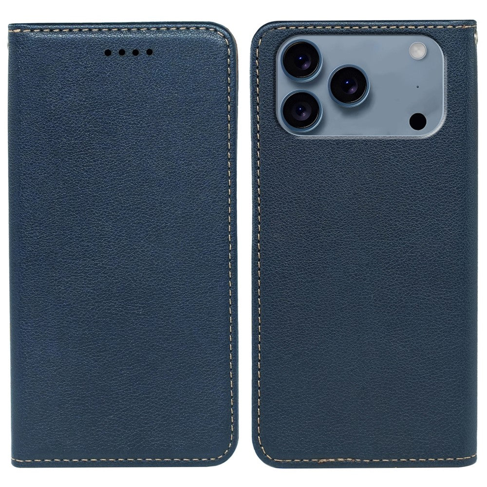 For iPhone 17 Pro Max Case Wallet RFID Blocking Leather Phone Cover Strong Magnetic Closure - Blue
