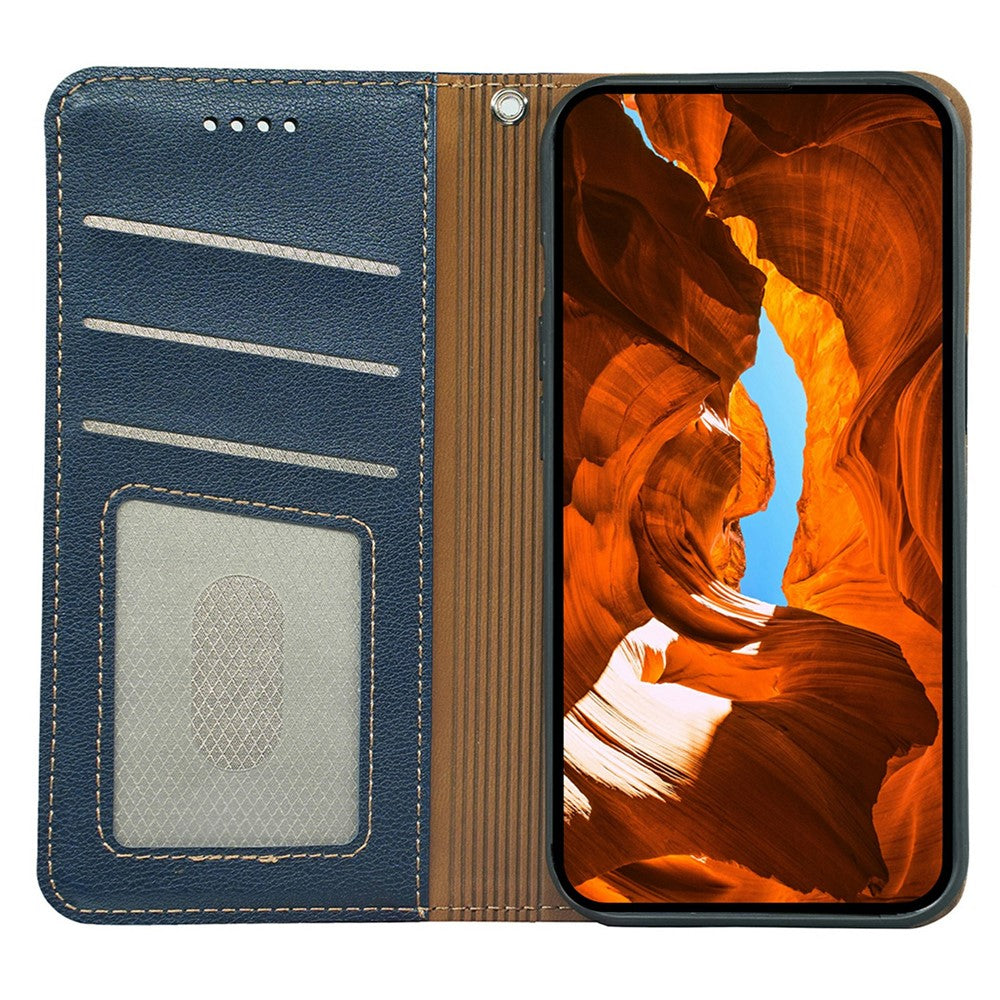 For iPhone 17 Pro Max Case Wallet RFID Blocking Leather Phone Cover Strong Magnetic Closure - Blue