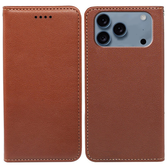 For iPhone 17 Pro Max Case Wallet RFID Blocking Leather Phone Cover Strong Magnetic Closure - Brown