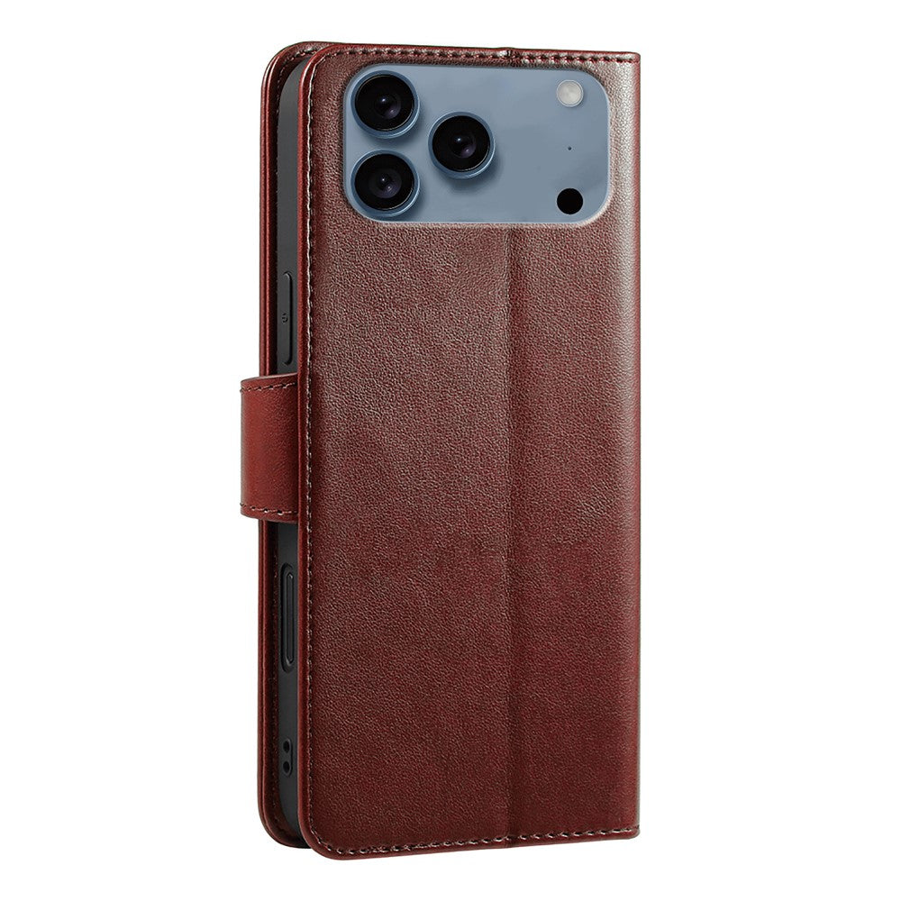 For iPhone 17 Pro Max Case Stand Card Holder Wallet Leather Phone Cover - Brown