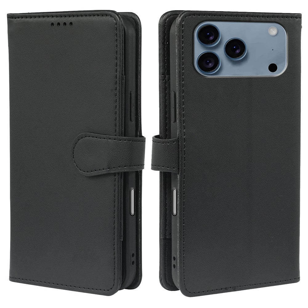 For iPhone 17 Pro Max Case with 9 Card Slots PU Leather Stand Phone Cover - Black