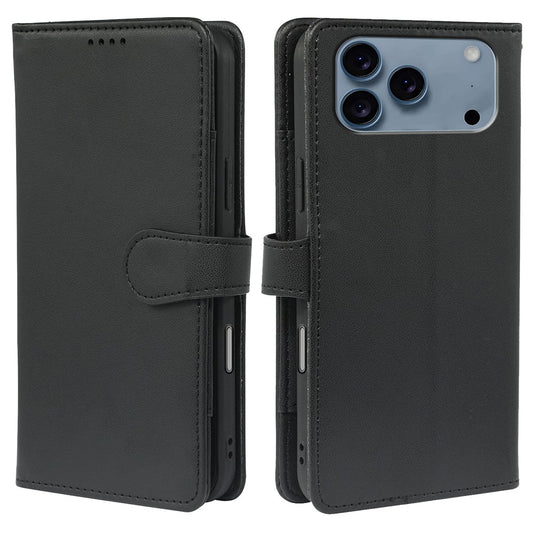 For iPhone 17 Pro Max Case with 9 Card Slots PU Leather Stand Phone Cover - Black