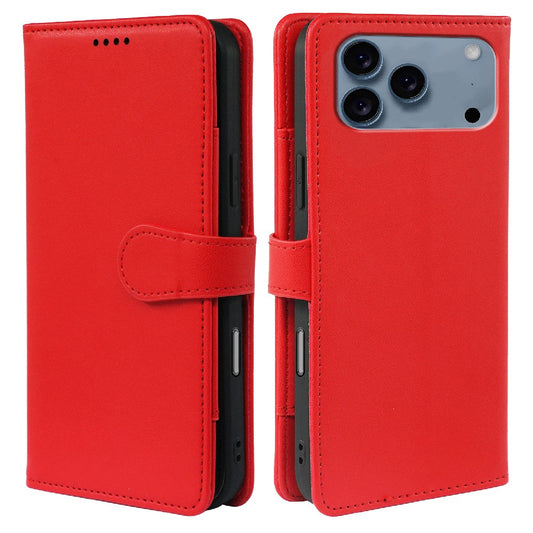 For iPhone 17 Pro Max Case with 9 Card Slots PU Leather Stand Phone Cover - Red
