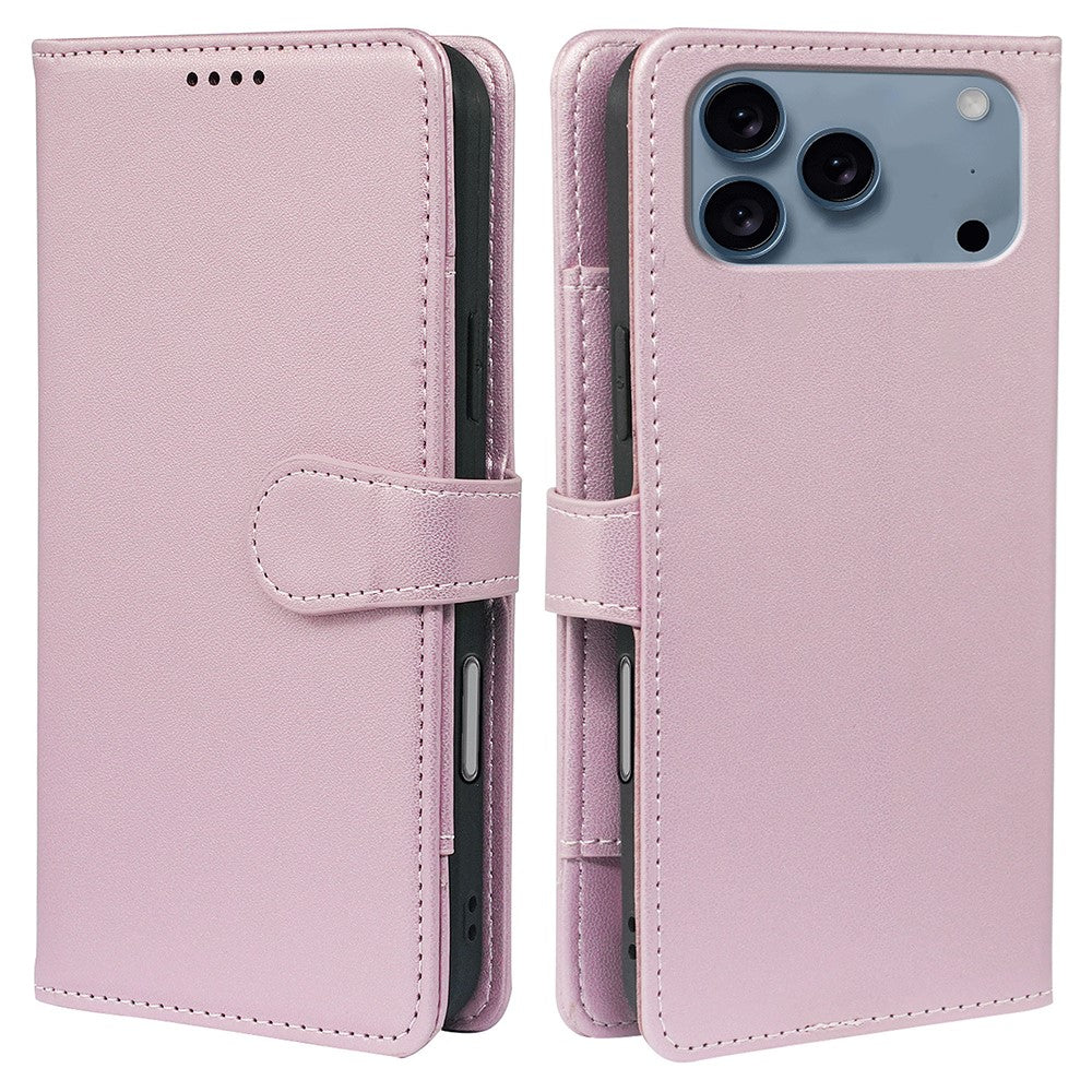 For iPhone 17 Pro Max Case with 9 Card Slots PU Leather Stand Phone Cover - Rose Gold
