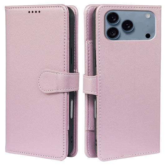 For iPhone 17 Pro Max Case with 9 Card Slots PU Leather Stand Phone Cover - Rose Gold