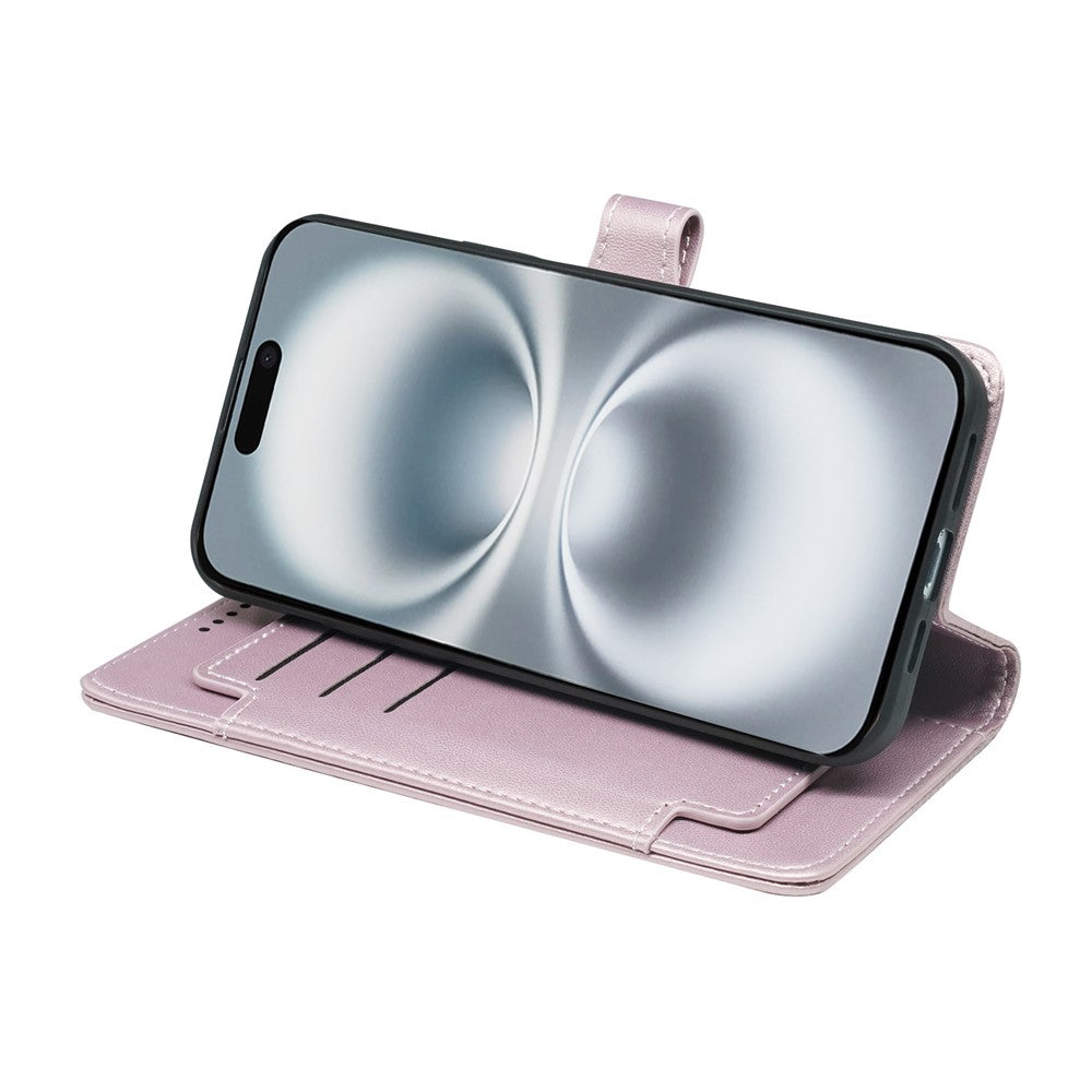 For iPhone 17 Pro Max Case with 9 Card Slots PU Leather Stand Phone Cover - Rose Gold