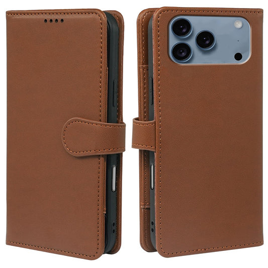 For iPhone 17 Pro Max Case with 9 Card Slots PU Leather Stand Phone Cover - Brown