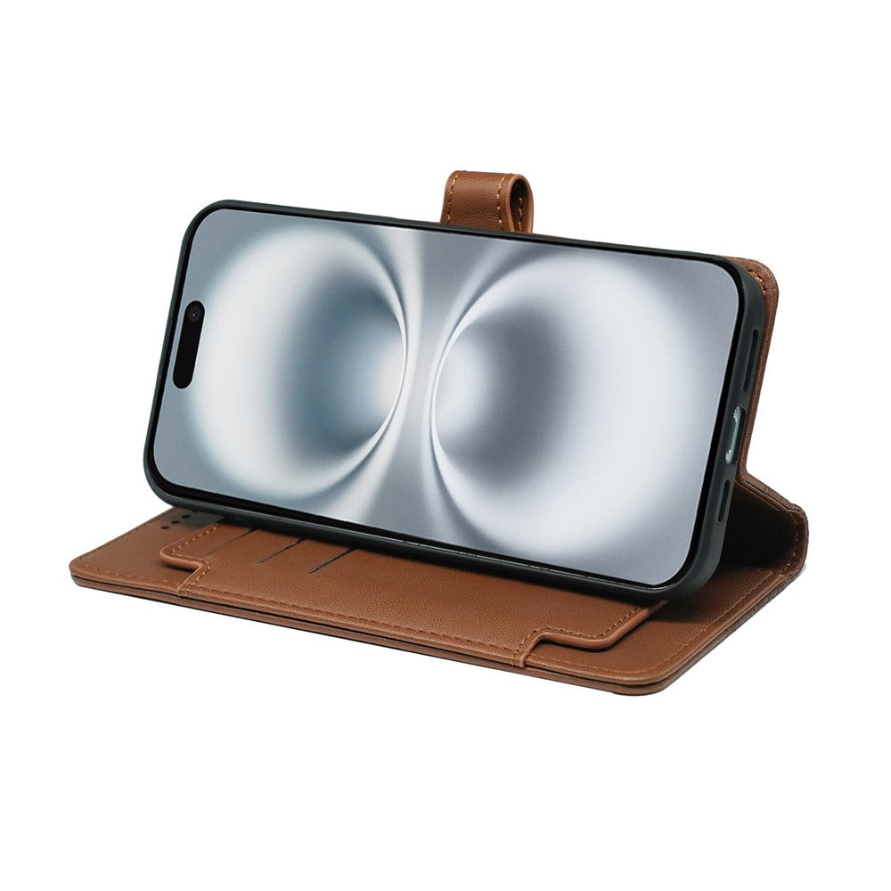 For iPhone 17 Pro Max Case with 9 Card Slots PU Leather Stand Phone Cover - Brown