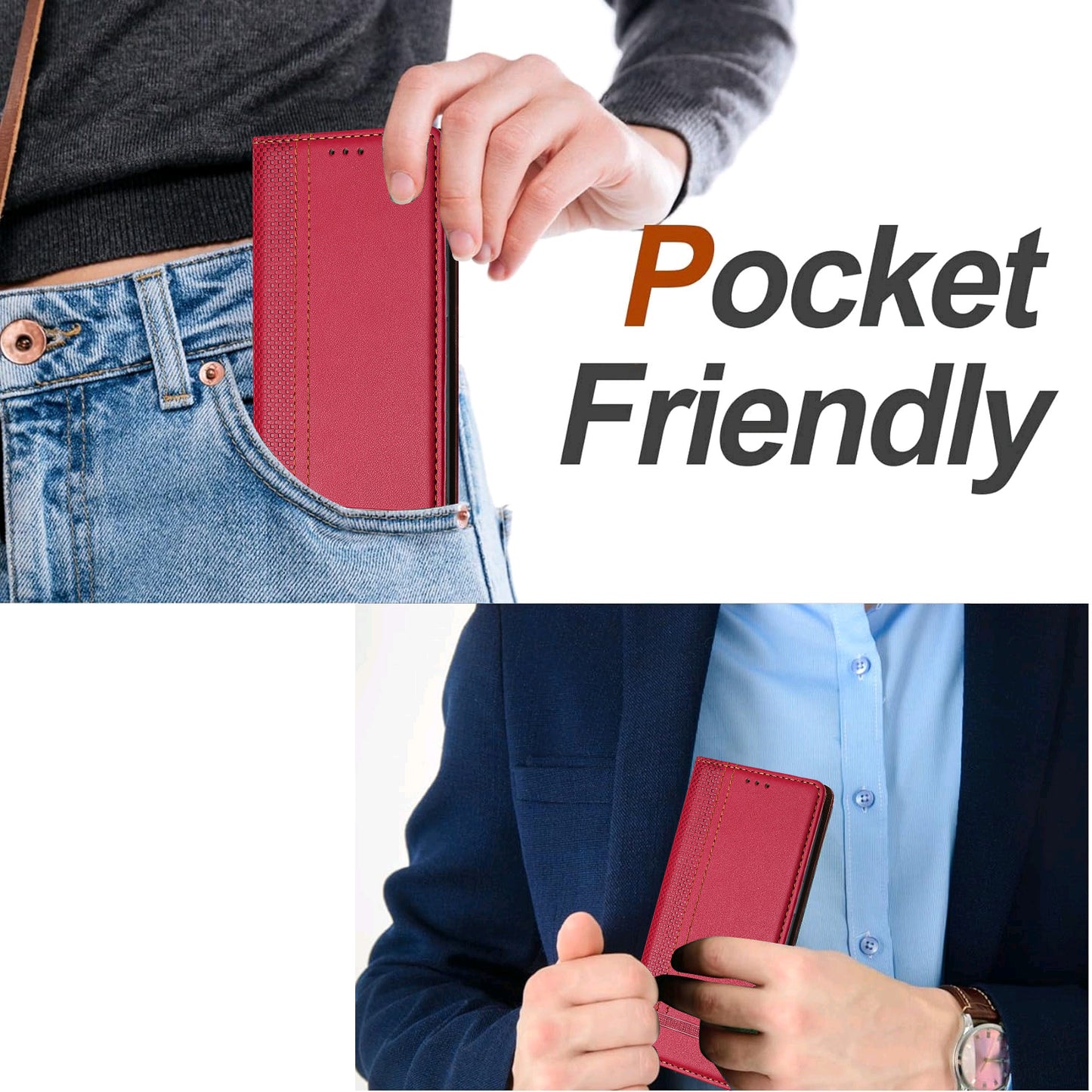 For Oppo Reno14 Pro 5G (China) / Oppo Reno14 Pro 5G (Global) Case L-Shaped Grid Pattern Leather Stand Phone Cover with Card Slots - Red