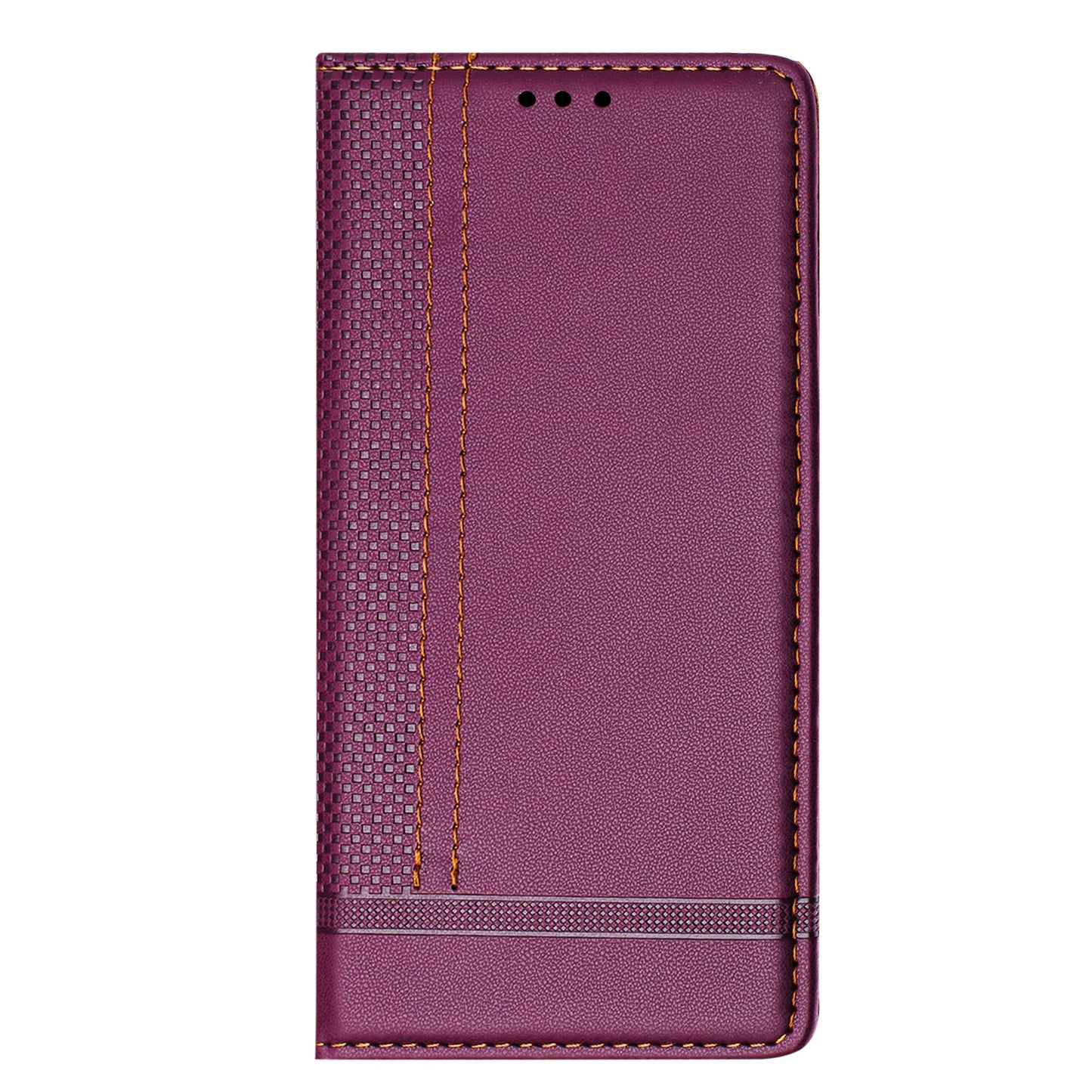 For Oppo Reno14 Pro 5G (China) / Oppo Reno14 Pro 5G (Global) Case L-Shaped Grid Pattern Leather Stand Phone Cover with Card Slots - Purple