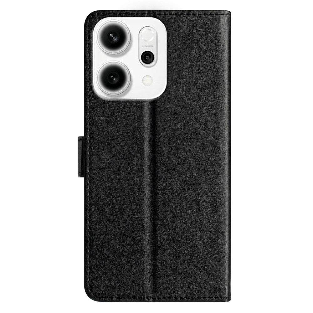 For Oppo Reno14 Pro 5G (Global) Wallet Case Leather Folio Phone Cover Magnetic Clasp - Black