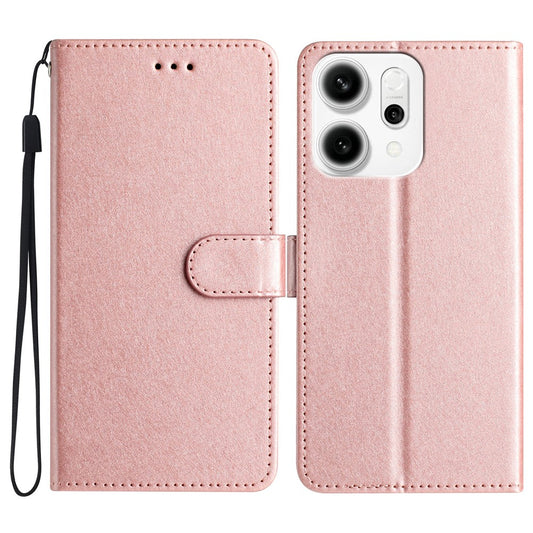 For Oppo Reno14 Pro 5G (Global) Wallet Case Leather Folio Phone Cover Magnetic Clasp - Rose Gold