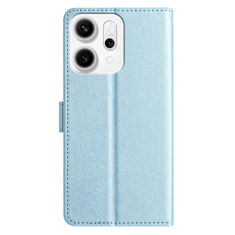 For Oppo Reno14 Pro 5G (Global) Wallet Case Leather Folio Phone Cover Magnetic Clasp - Sky Blue