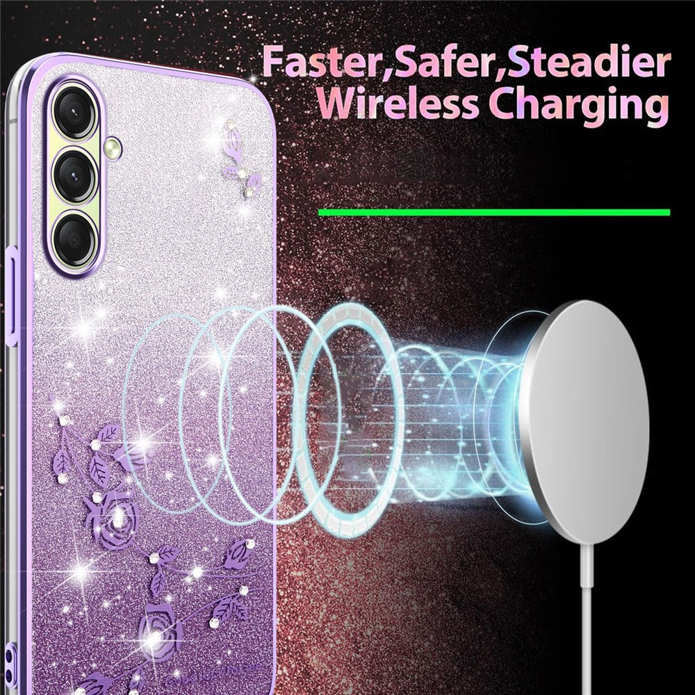 KADEM For Samsung Galaxy A17 5G Case Flower TPU Flexible Gradient Phone Cover - Purple