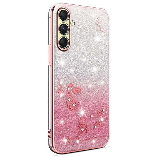 KADEM For Samsung Galaxy A17 5G Case Flower TPU Flexible Gradient Phone Cover - Rose Gold