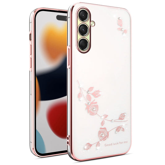 KADEM For Samsung Galaxy A17 5G Case Flower Rhinestone Decor TPU Phone Cover - Rose Gold