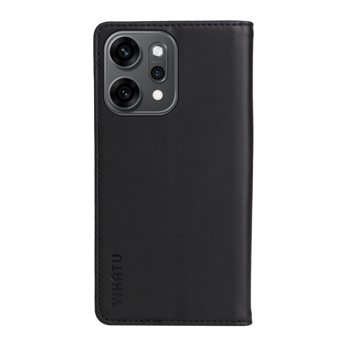 For Oppo Reno14 Pro 5G (China) / Oppo Reno14 Pro 5G (Global) Phone Cases YIKATU Magnetic Closure PU Leather Mobile Cover - Black