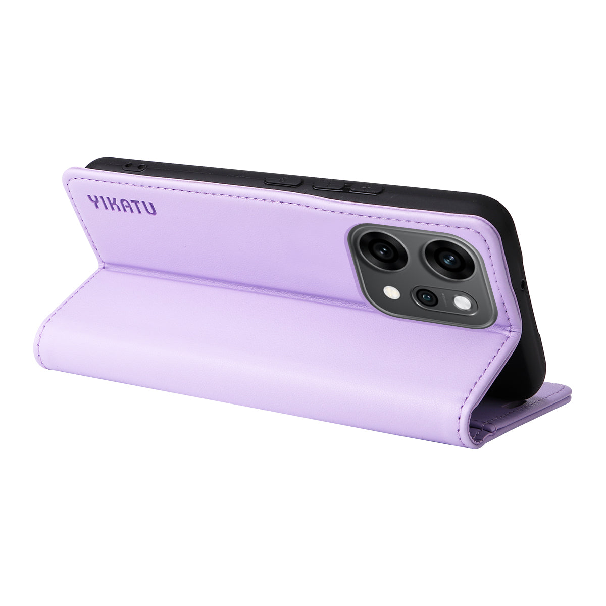 For Oppo Reno14 Pro 5G (China) / Oppo Reno14 Pro 5G (Global) Phone Cases YIKATU Magnetic Closure PU Leather Mobile Cover -  Light Purple