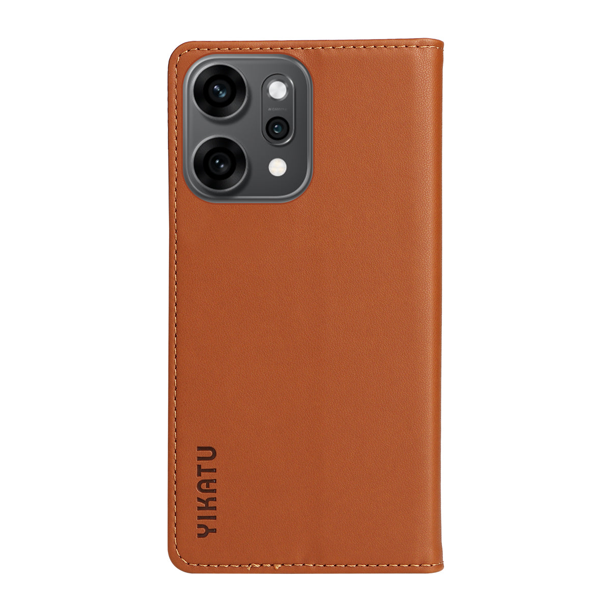 For Oppo Reno14 Pro 5G (China) / Oppo Reno14 Pro 5G (Global) Phone Cases YIKATU Magnetic Closure PU Leather Mobile Cover - Brown