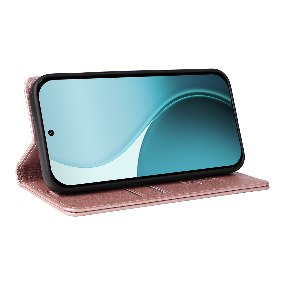 For Oppo Reno14 Pro 5G (China) / Oppo Reno14 Pro 5G (Global) Phone Cases YIKATU Magnetic Closure PU Leather Mobile Cover -  Rose Gold