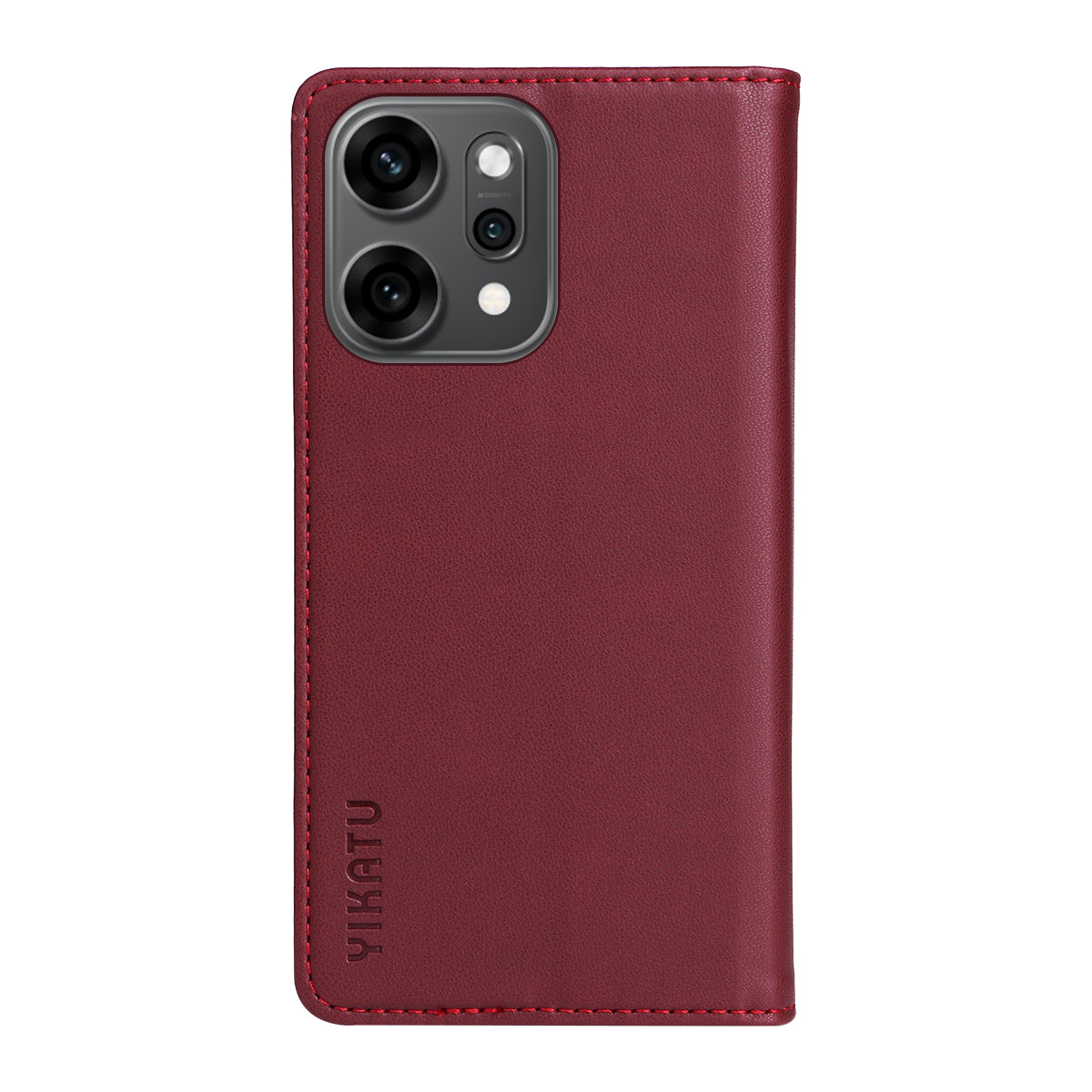 For Oppo Reno14 Pro 5G (China) / Oppo Reno14 Pro 5G (Global) Phone Cases YIKATU Magnetic Closure PU Leather Mobile Cover - Wine Red