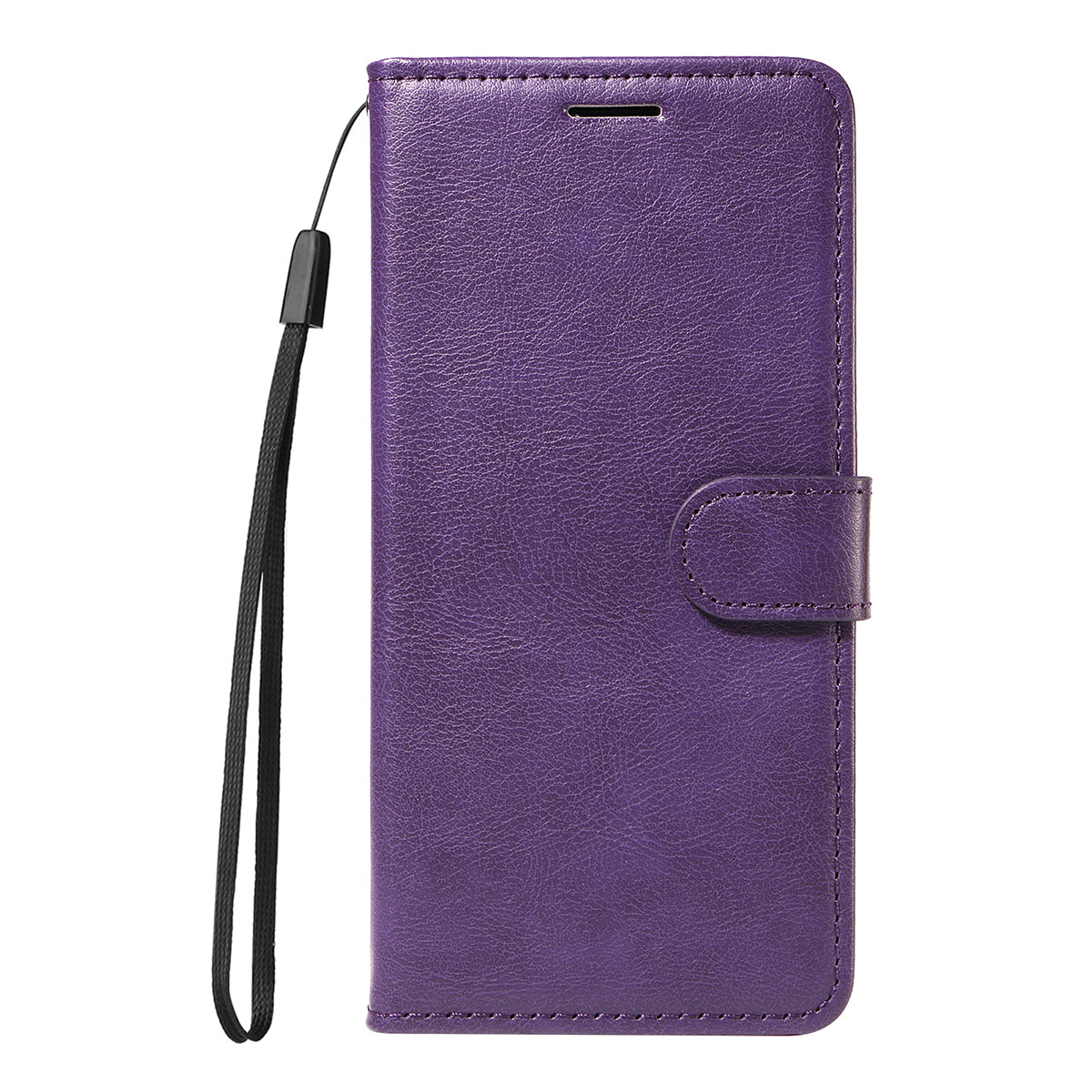 For Oppo Reno14 Pro 5G (China) / Oppo Reno14 Pro 5G (Global) Leather Wallet Case with Strap Solid Color Phone Stand Cover - Purple