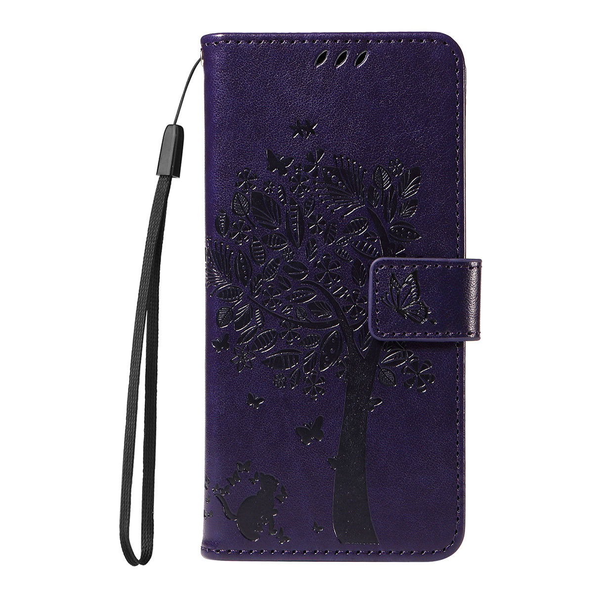 For Oppo Reno14 Pro 5G (China) / Oppo Reno14 Pro 5G (Global) Phone Case with Stand Cat Tree Pattern Leather Wallet Mobile Cover - Purple