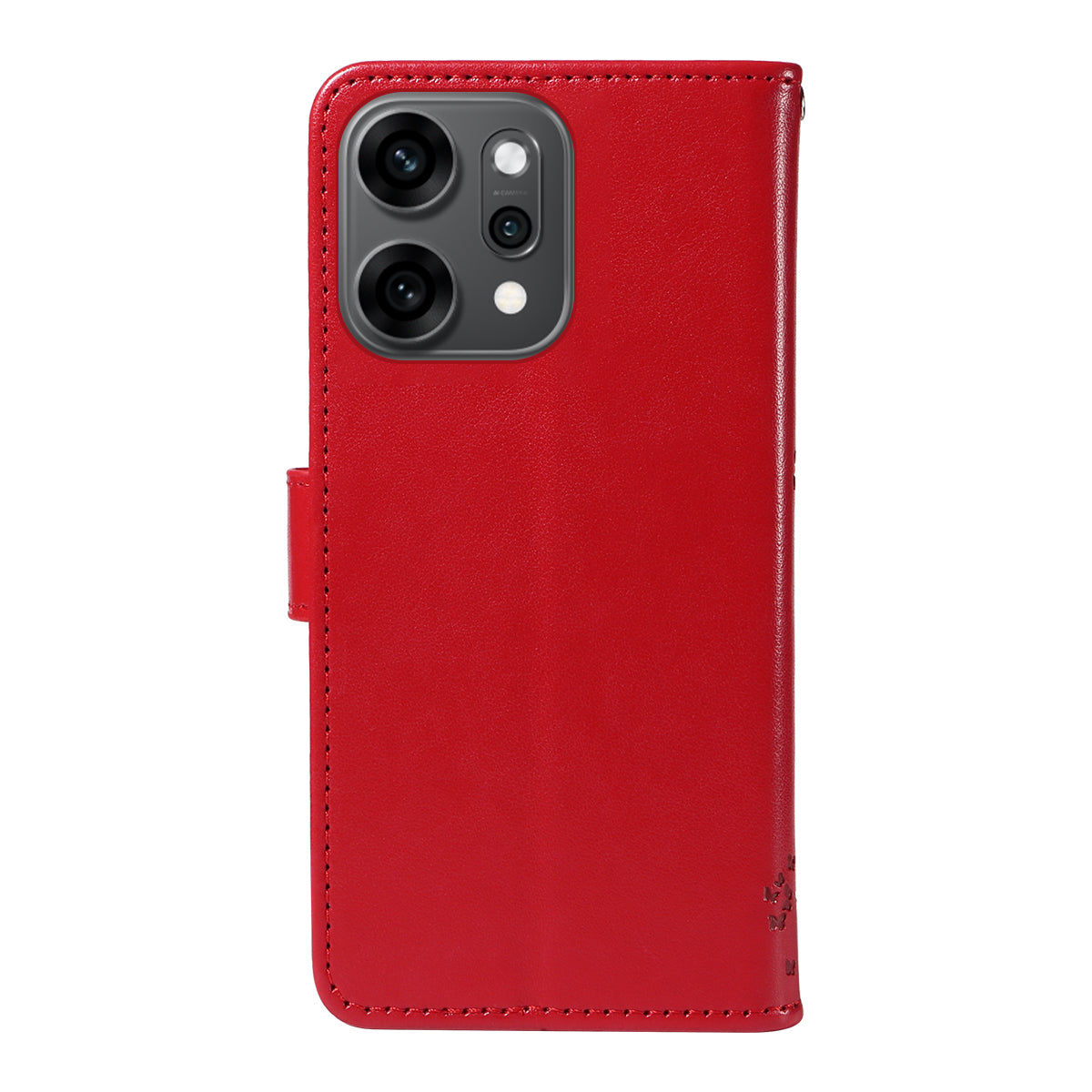 For Oppo Reno14 Pro 5G (China) / Oppo Reno14 Pro 5G (Global) Phone Case with Stand Cat Tree Pattern Leather Wallet Mobile Cover - Red