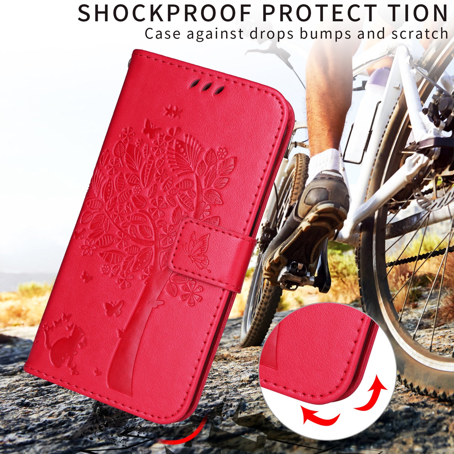 For Oppo Reno14 Pro 5G (China) / Oppo Reno14 Pro 5G (Global) Phone Case with Stand Cat Tree Pattern Leather Wallet Mobile Cover - Rose