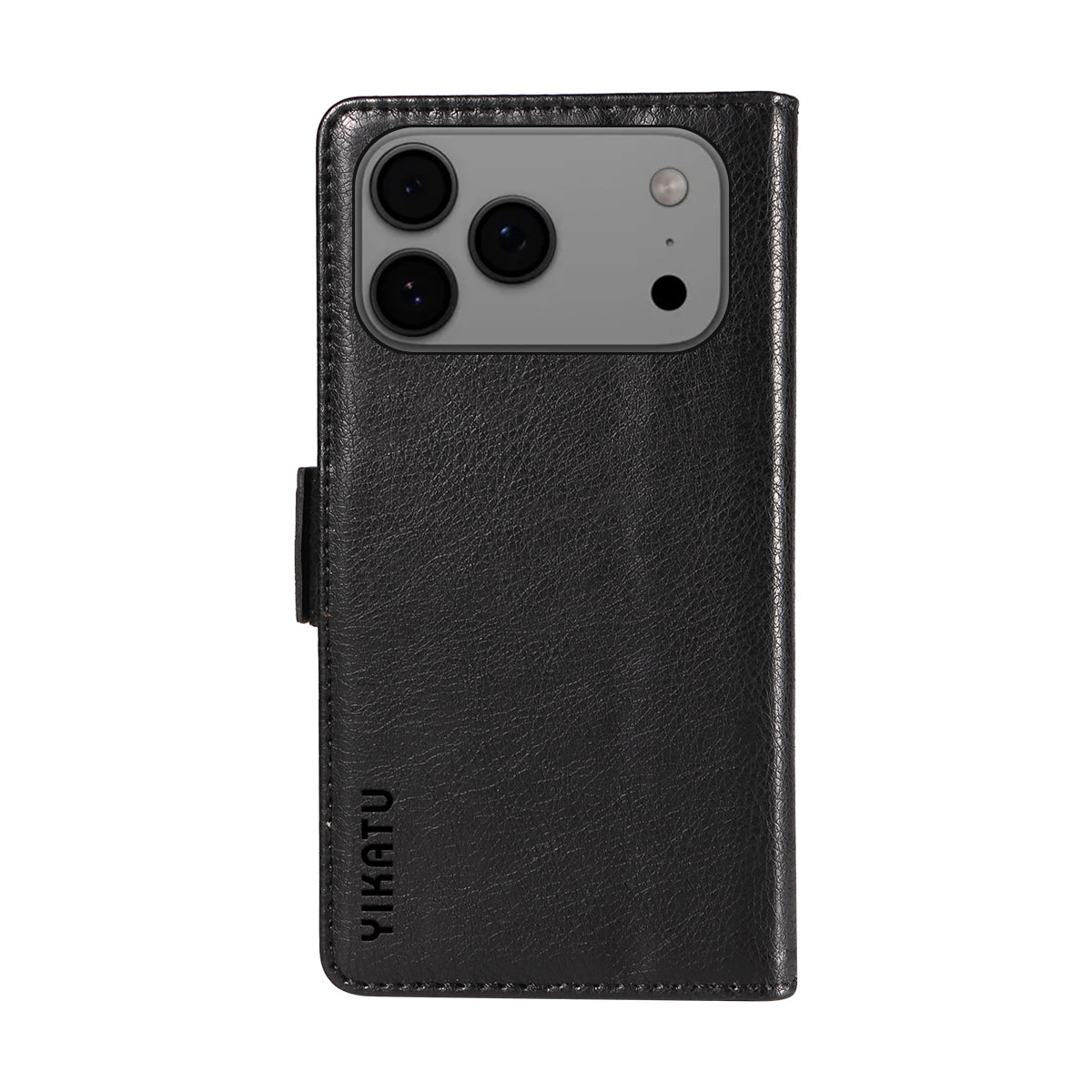 For iPhone 17 Pro Max Case YIKATU YK-007 Litchi Texture PU Leather Wallet Phone Cover - Black