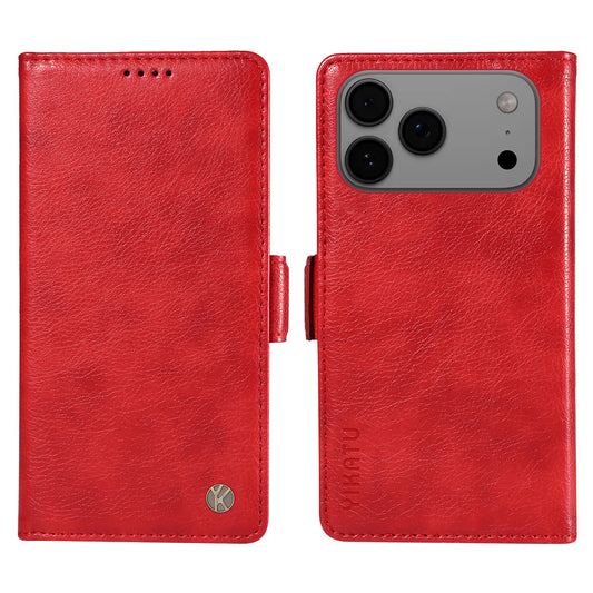 For iPhone 17 Pro Max Case YIKATU YK-007 Litchi Texture PU Leather Wallet Phone Cover - Red