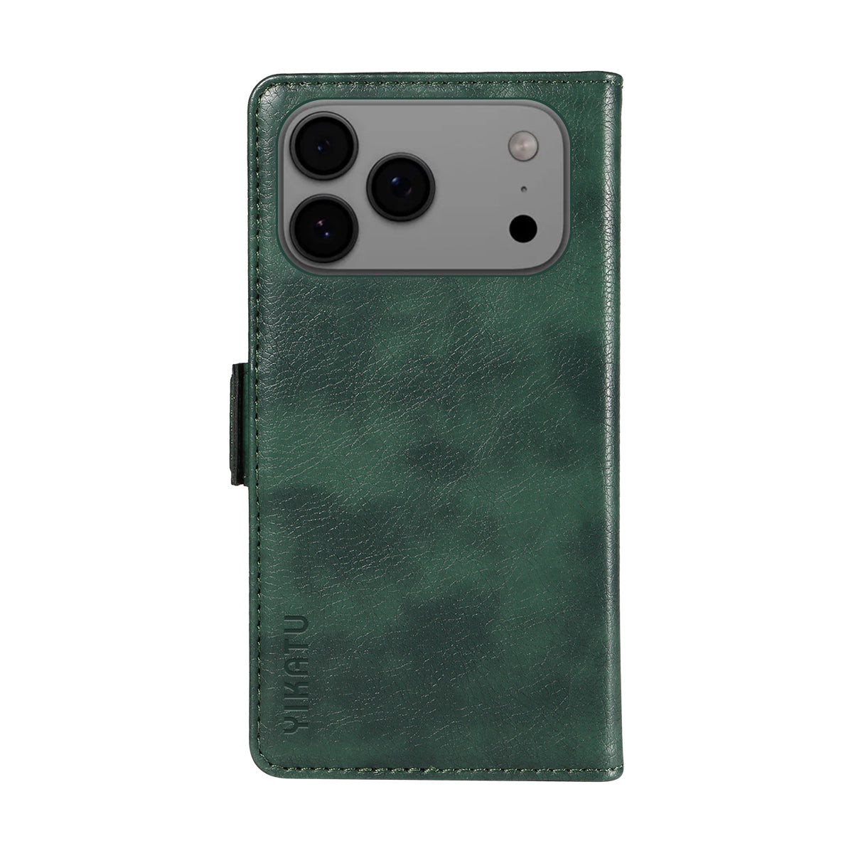 For iPhone 17 Pro Max Case YIKATU YK-007 Litchi Texture PU Leather Wallet Phone Cover - Green