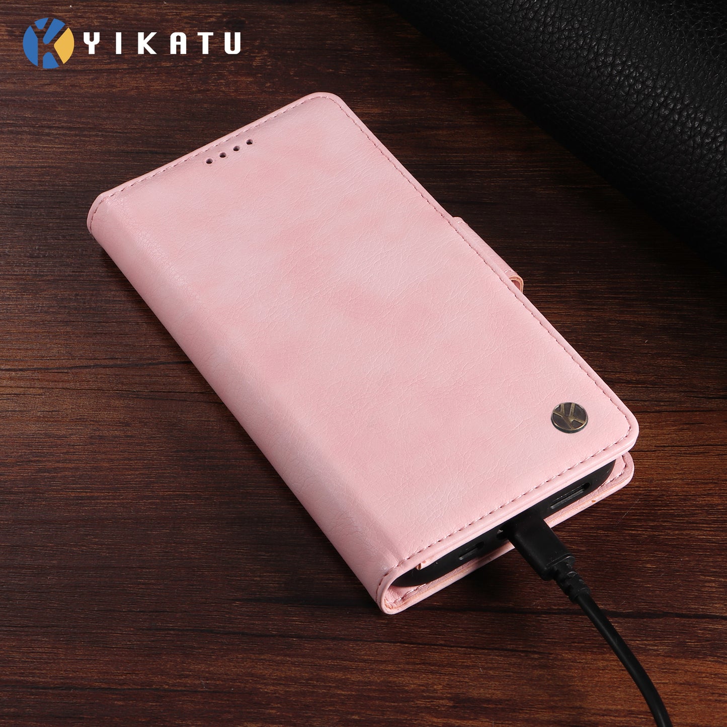 For iPhone 17 Pro Max Case YIKATU YK-007 Litchi Texture PU Leather Wallet Phone Cover - Pink