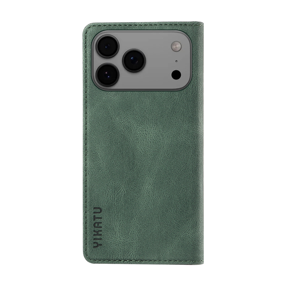 For iPhone 17 Pro Max Leather Cover YIKATU YK-004 Skin-Touch Wallet Phone Cases - Green