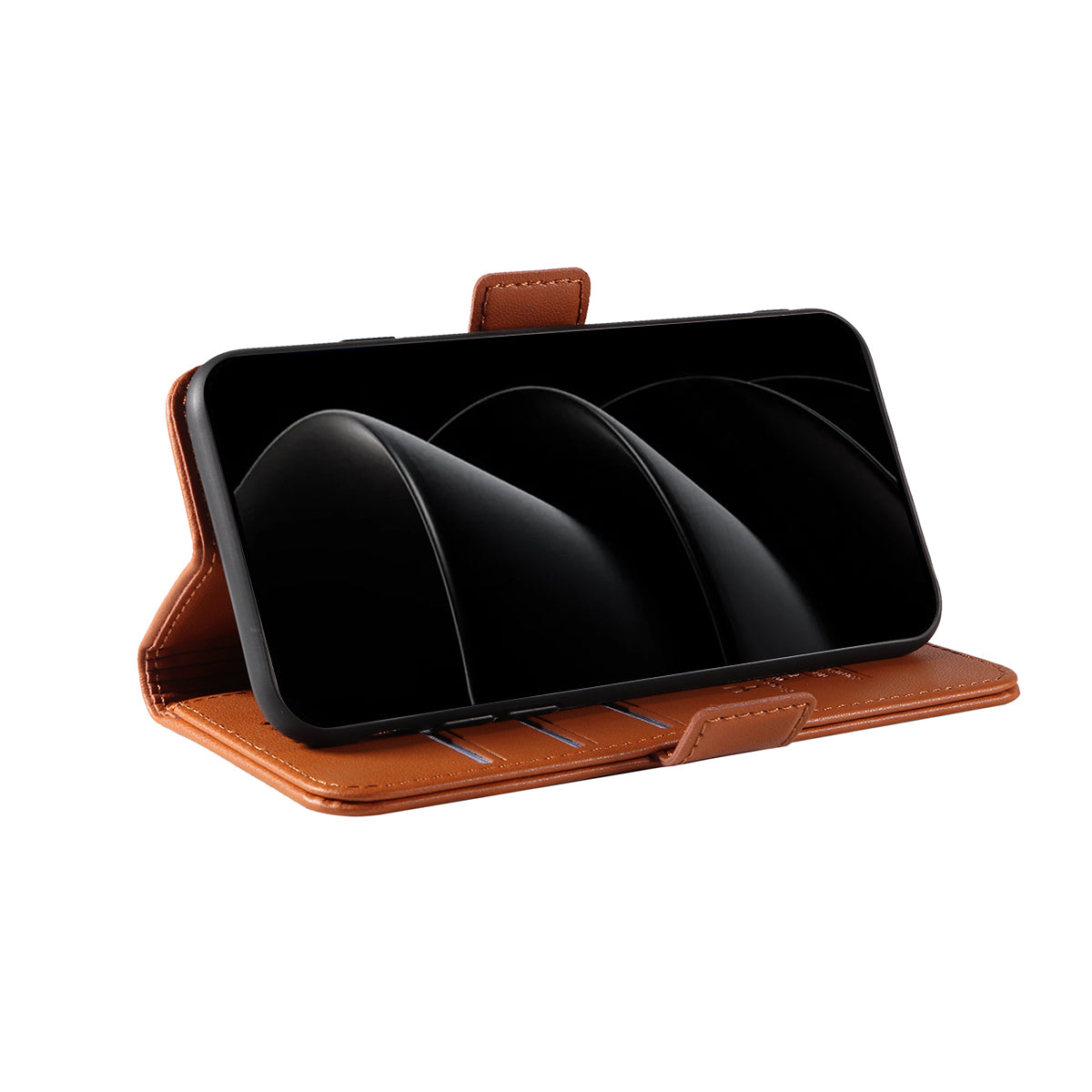 For iPhone 17 Pro Max Wallet Phone Case YIKATU YK-003 Leather Stand Cover - Brown