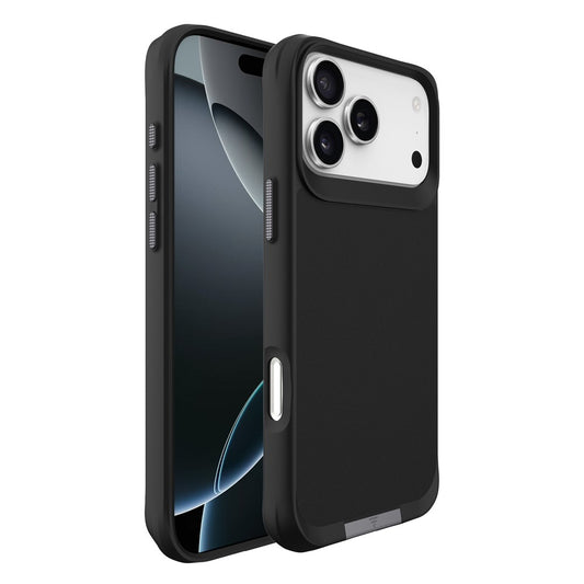For iPhone 17 Pro Max Magnetic Case PC + TPU Phone Cover with Hidden Kickstand - Black