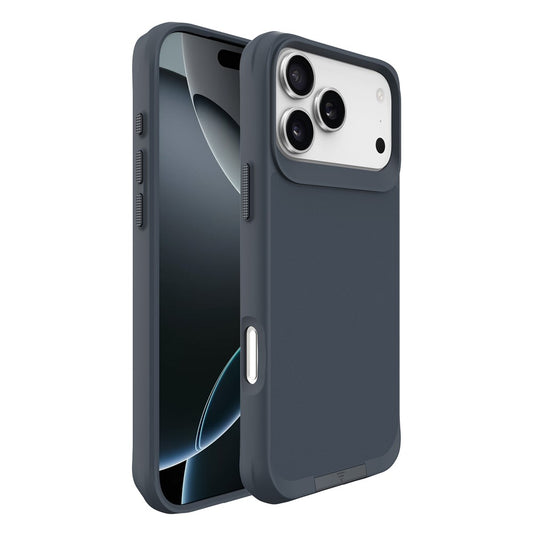 For iPhone 17 Pro Max Magnetic Case PC + TPU Phone Cover with Hidden Kickstand - Grey Blue