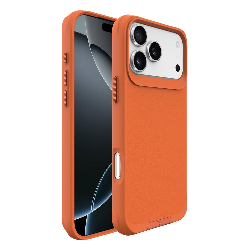 For iPhone 17 Pro Max Magnetic Case PC + TPU Phone Cover with Hidden Kickstand - Orange