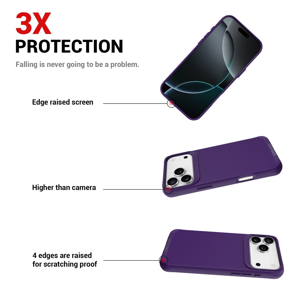 For iPhone 17 Pro Max Magnetic Case PC + TPU Phone Cover with Hidden Kickstand - Purple