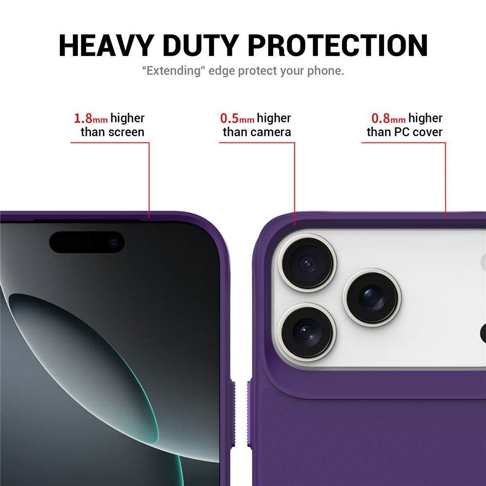 For iPhone 17 Pro Max Magnetic Case PC + TPU Phone Cover with Hidden Kickstand - Purple