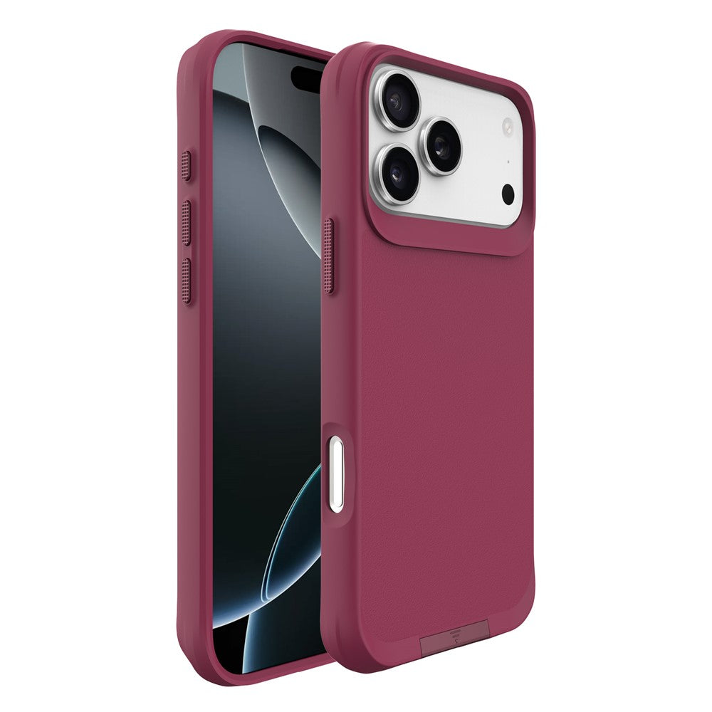 For iPhone 17 Pro Max Magnetic Case PC + TPU Phone Cover with Hidden Kickstand - Red