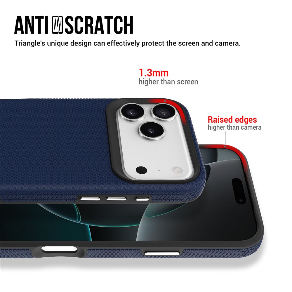 For iPhone 17 Pro Max Case TPU + PC Four Corner Anti-Drop Phone Cover - Navy Blue