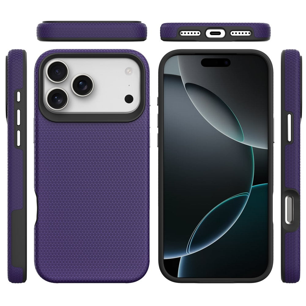 For iPhone 17 Pro Max Case TPU + PC Four Corner Anti-Drop Phone Cover - Dark Purple