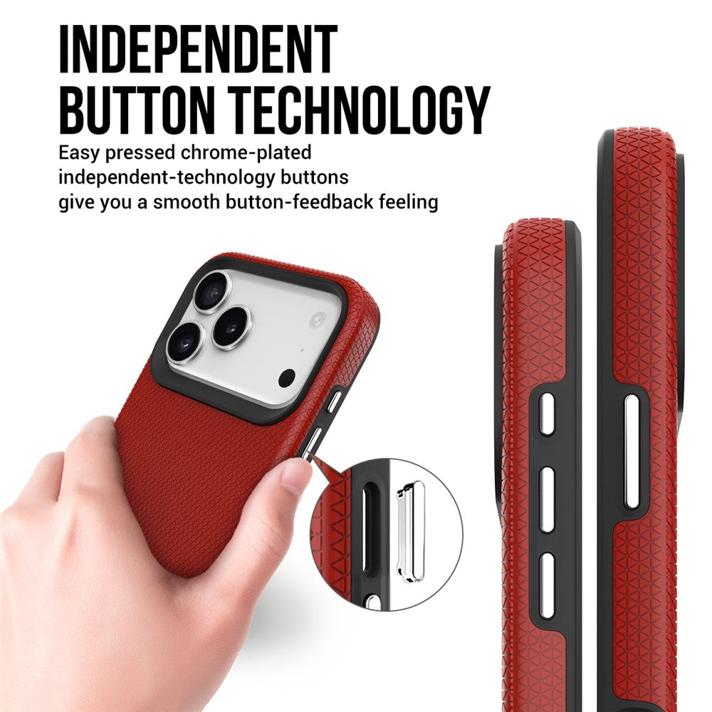For iPhone 17 Pro Max Case TPU + PC Four Corner Anti-Drop Phone Cover - Red