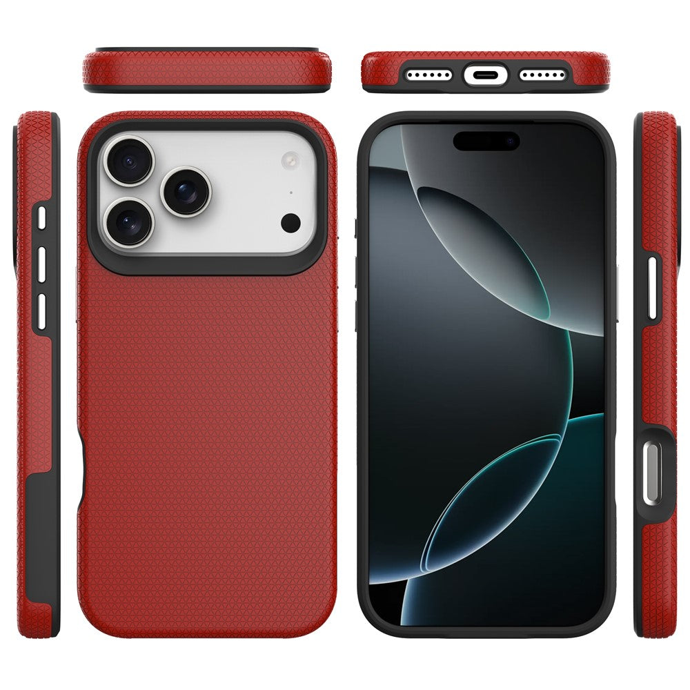For iPhone 17 Pro Max Case TPU + PC Four Corner Anti-Drop Phone Cover - Red